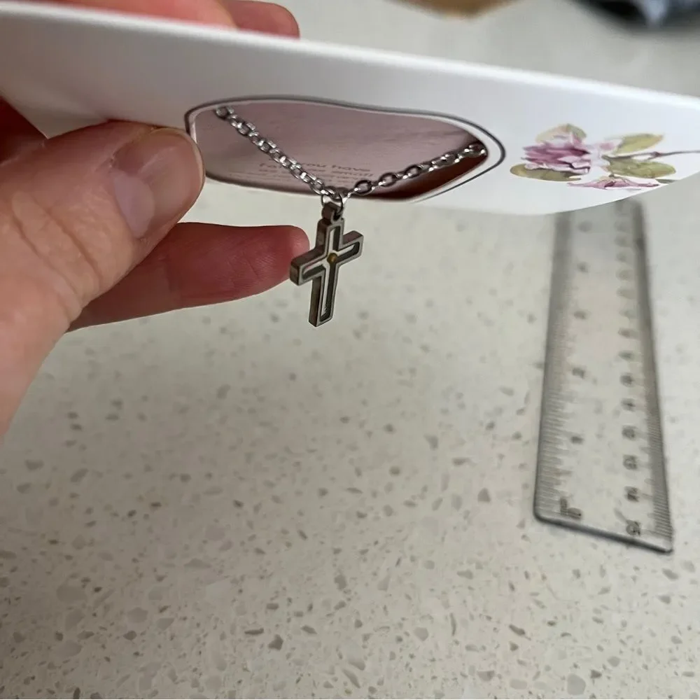 Mustard seed cross Necklace Inspirational Religious Christian Gift‎